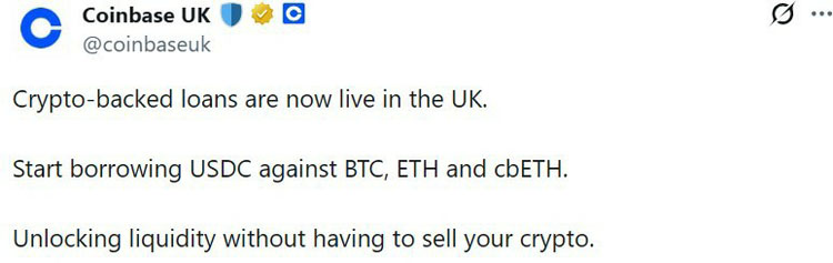 Coinbase英推加密抵押贷，FCA拟规