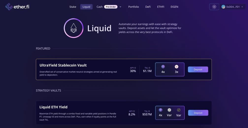 Ether.fi 的Liquid Vaults介绍