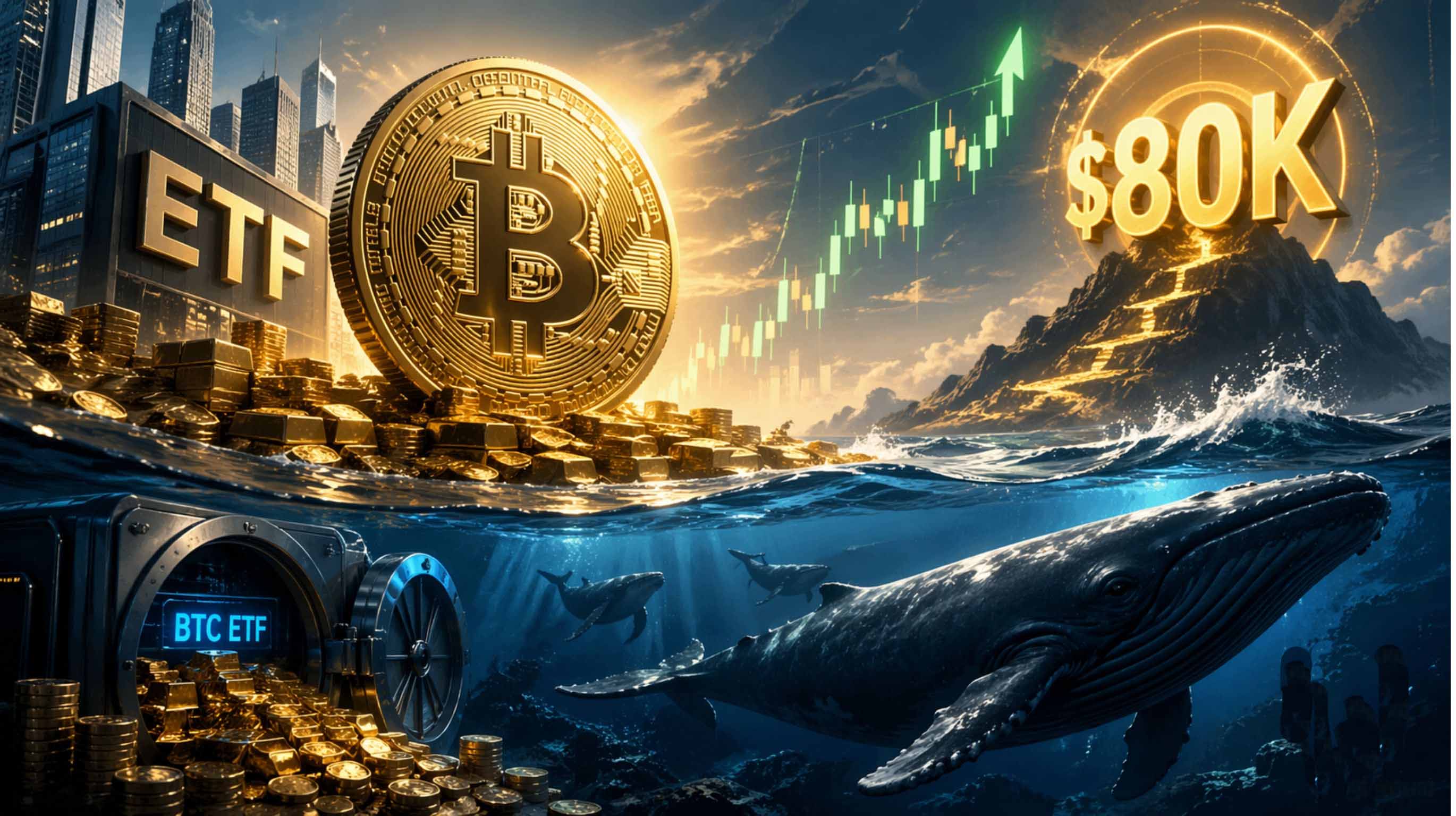 19亿美元重仓比特币：巨鲸押注之下，比特币价格能达到8万美元吗？