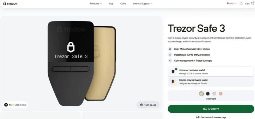 Trezor Safe 3