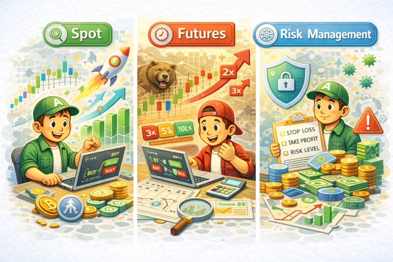 新手加密货币交易策略：现货、合约与风险管理