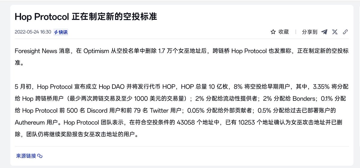 1. Hop Protocol (HOP)：开启「女巫」时代