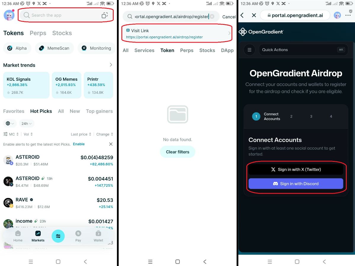 步骤 1：访问空投页面