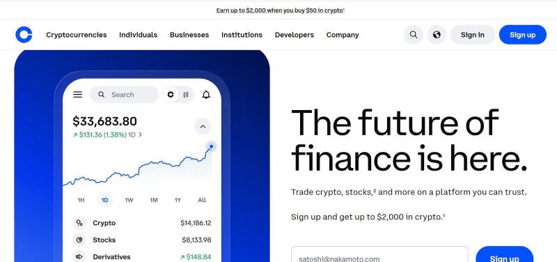 2. Coinbase：最适合新手使用的界面