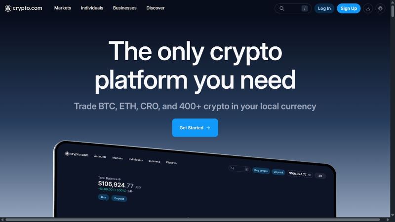 5. Crypto.com：移动端和比特币奖励的最佳选择