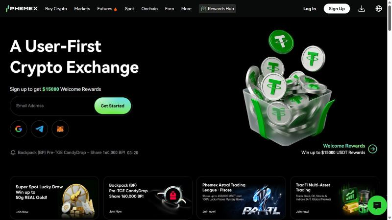 6. Phemex：衍生品交易费用最低的最佳选择