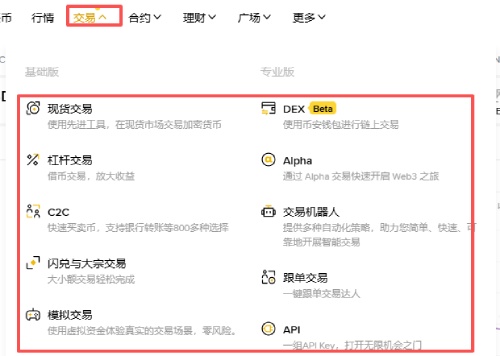 币安交易所网页端交易操作