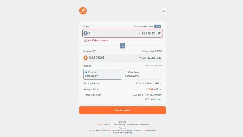 Rocket Pool ETH 质押
