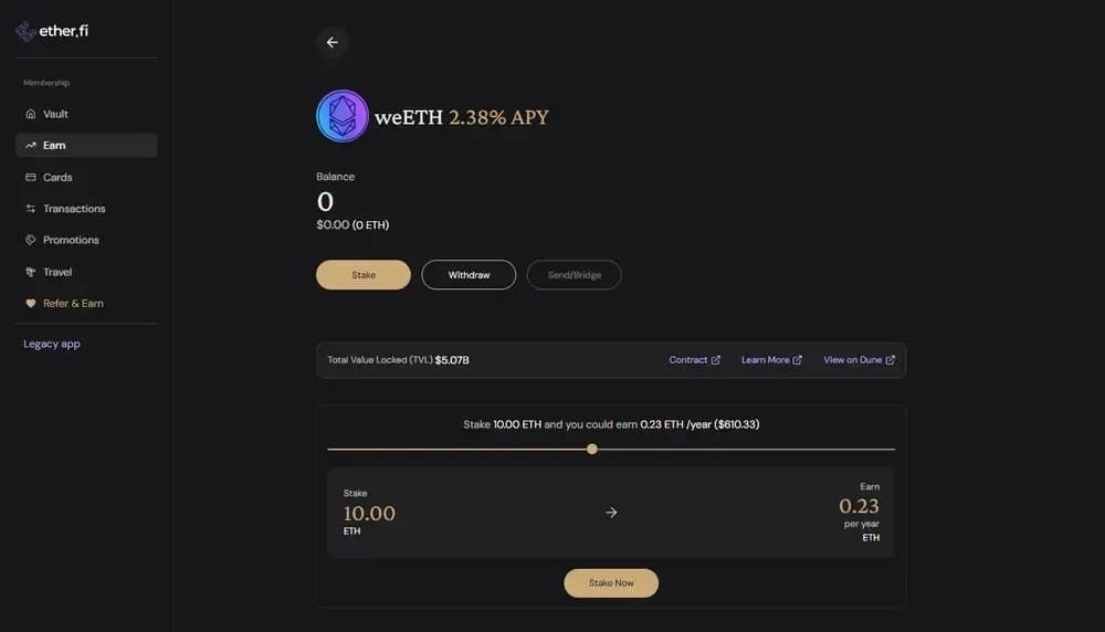 EtherFi 以太坊质押