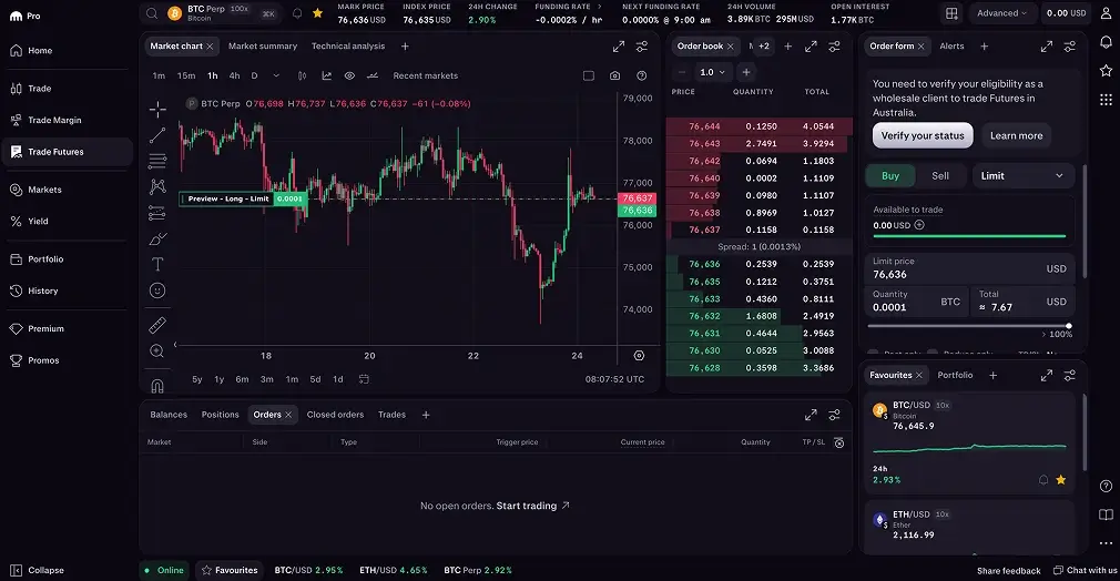 7. Kraken - 适用于美国、英国、加拿大和澳大利亚的最便宜受监管交易所