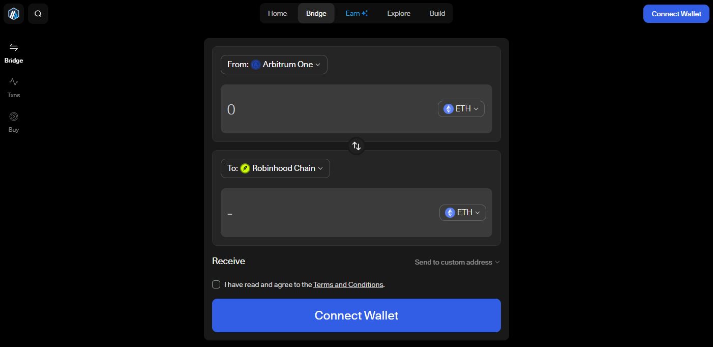 如何将资产跨链至 Robinhood 网络