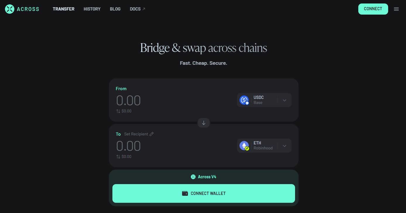 如何将资产跨链至 Robinhood 网络