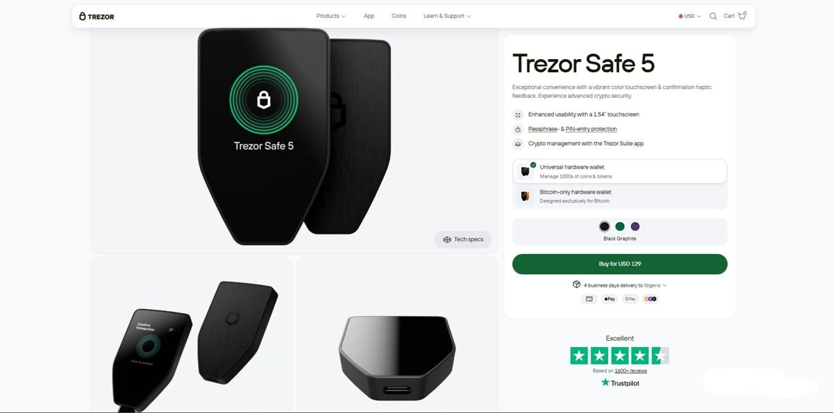 4. Trezor Safe 5