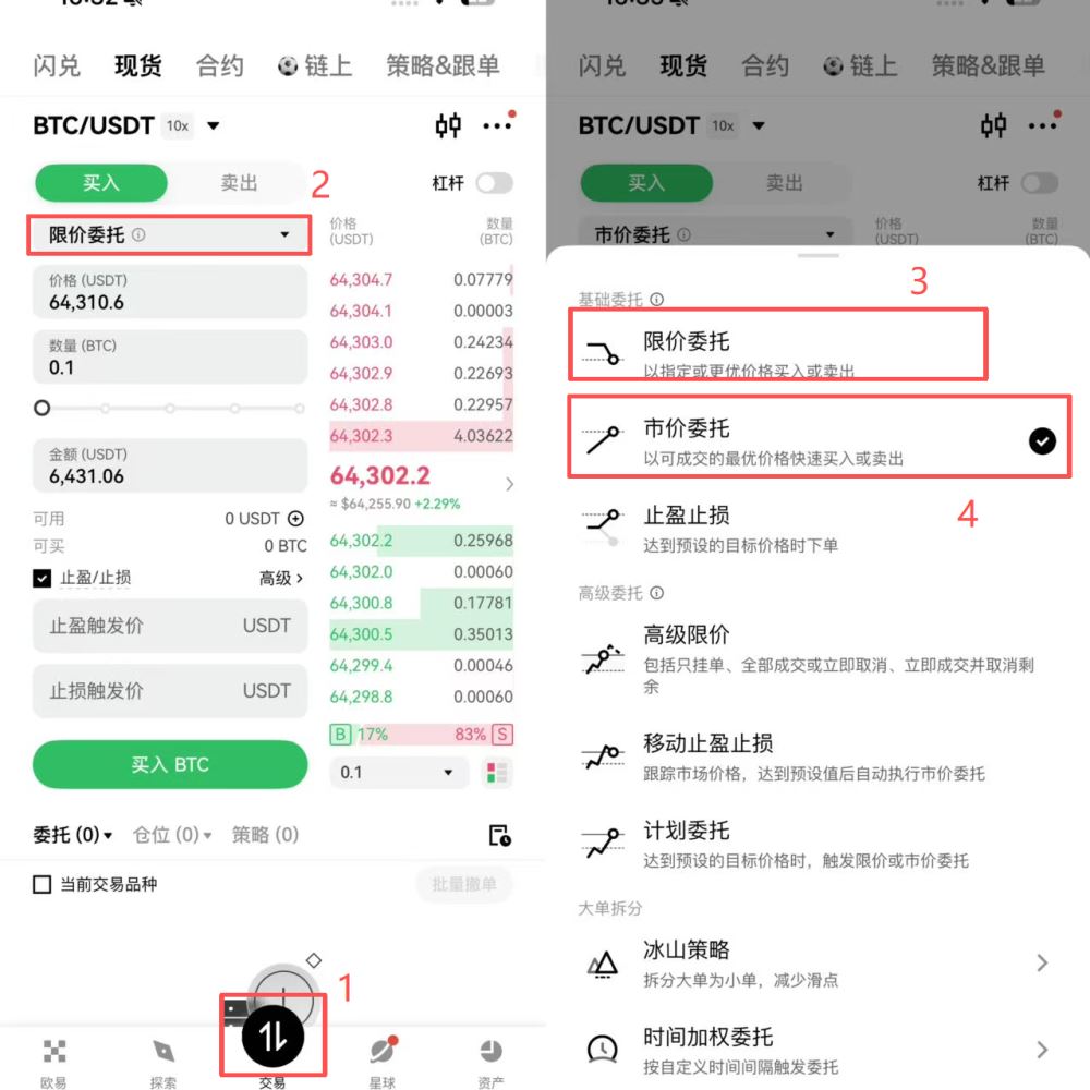 限价交易和市价交易有什么区别？