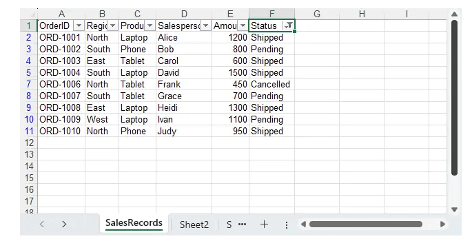使用 Python 在 Excel 中筛选非空值