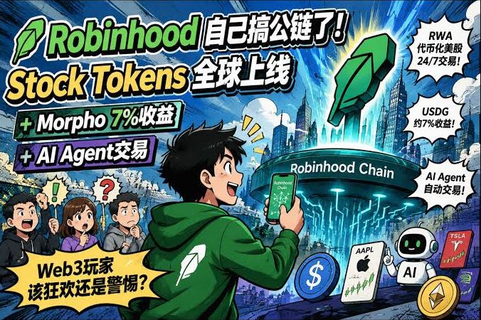 Robinhood公链解读：Stock Tokens全球上线 + Morpho 7%收益 + AI Agent交易