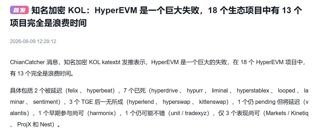 HyperEVM是否已死