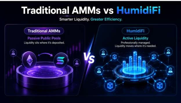 传统 AMM 与 HumidiFi 的比较