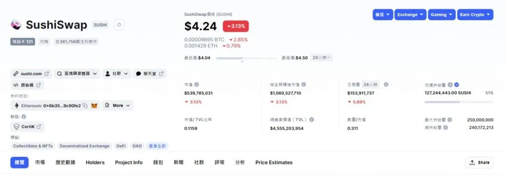 SushiSwap（寿司）官方网站地址是什么？SushiSwap官网入口地址
