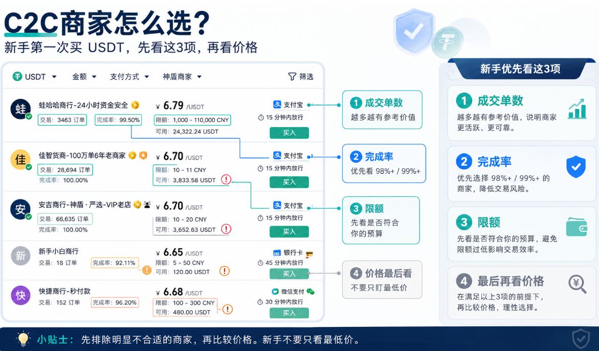 币安新手C2C商家怎么选