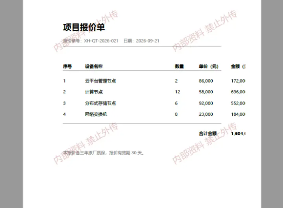 Python 批量加水印后的报价单