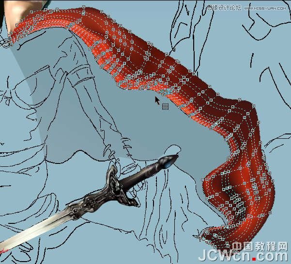 CorelDRAW巧用网格工具绘制恶魔谷插画,