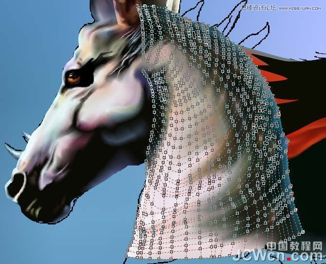 CorelDRAW巧用网格工具绘制恶魔谷插画,