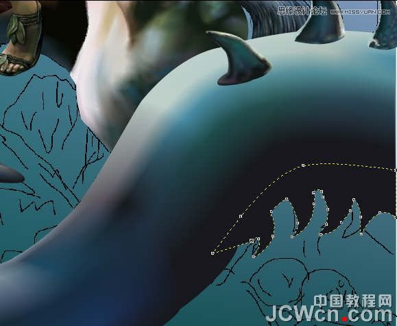 CorelDRAW巧用网格工具绘制恶魔谷插画,