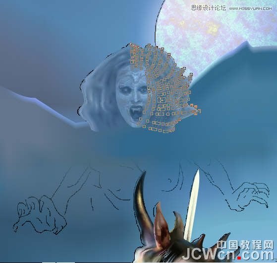 CorelDRAW巧用网格工具绘制恶魔谷插画,