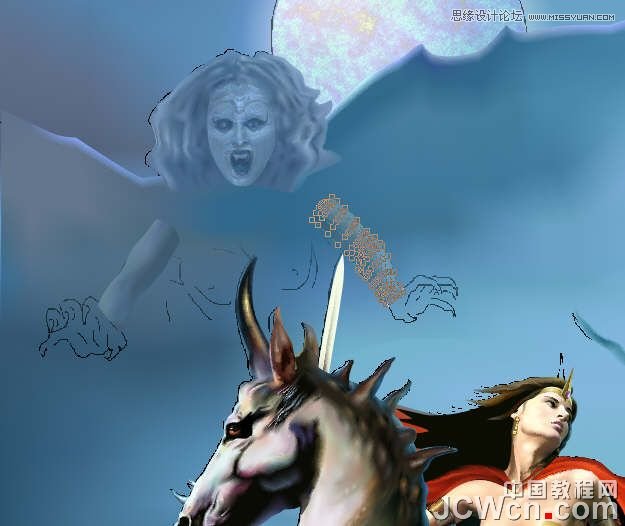 CorelDRAW巧用网格工具绘制恶魔谷插画,