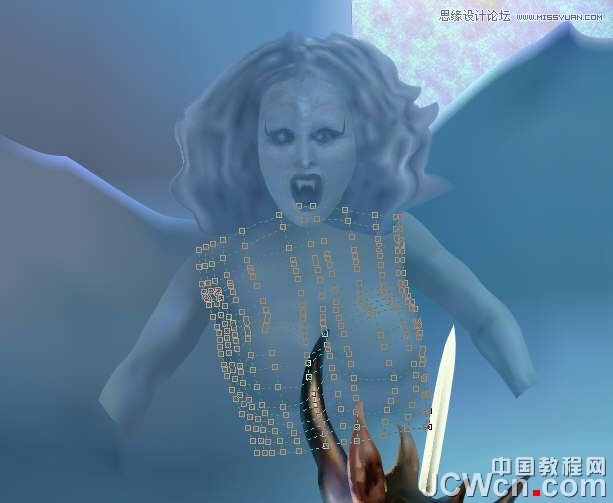 CorelDRAW巧用网格工具绘制恶魔谷插画,