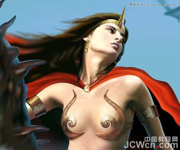 CorelDRAW巧用网格工具绘制恶魔谷插画,