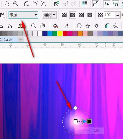 5,绘制正圆填充黄色cmyk:0;0;100;0.添加透明度.