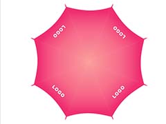 cdr怎么绘制带有企业logo的雨伞?