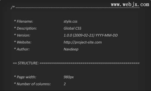 Css的内容注释和作者及文件版本注释 Css教程 Css 脚本之家