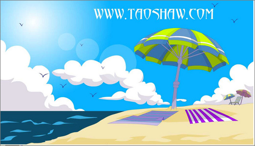 Flash巧妙绘制卡通澳大利亚夏日海滩”