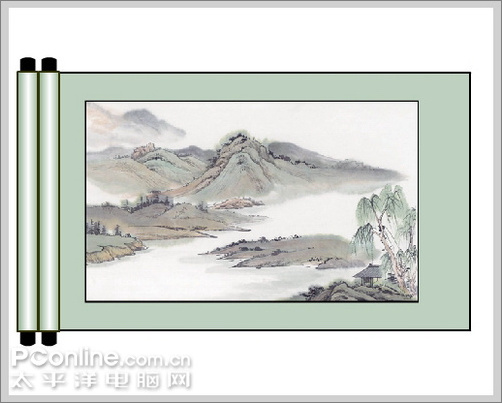 Flash制作一幅诗意的水墨卷轴展开的动画