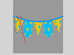 flash怎么绘制一个彩旗展开的动画效果?