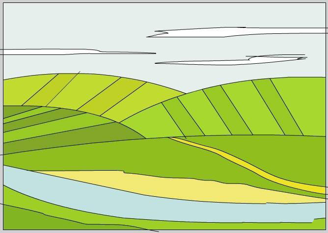 flash怎么画一个山丘的风景图flash丘陵场景的绘制方法