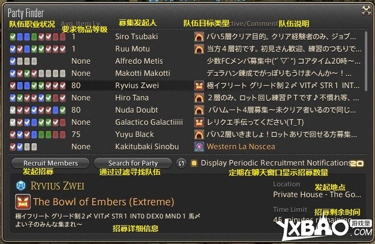 最终幻想14主要UI详细面板详解