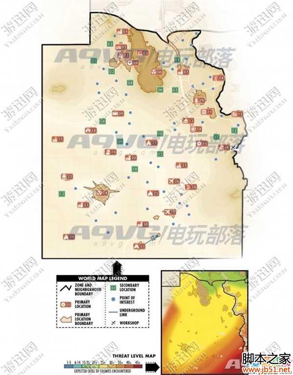 图6：辐射4世界地图18个区域位置图示介绍