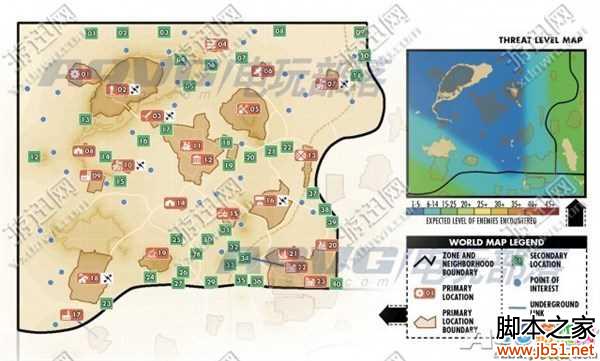 图2：辐射4世界地图18个区域位置图示介绍