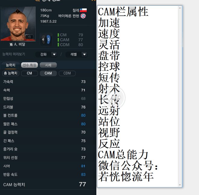 网络游戏,FIFAOnline3 韩服15赛季卡前腰球员数据一览,游戏攻略