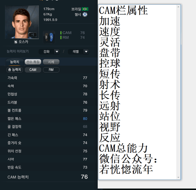 网络游戏,FIFAOnline3 韩服15赛季卡前腰球员数据一览,游戏攻略