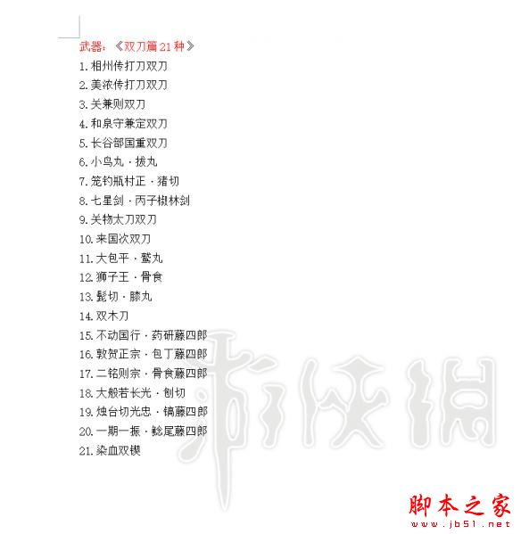 仁王1.21版全可锻造武器防具道具大全