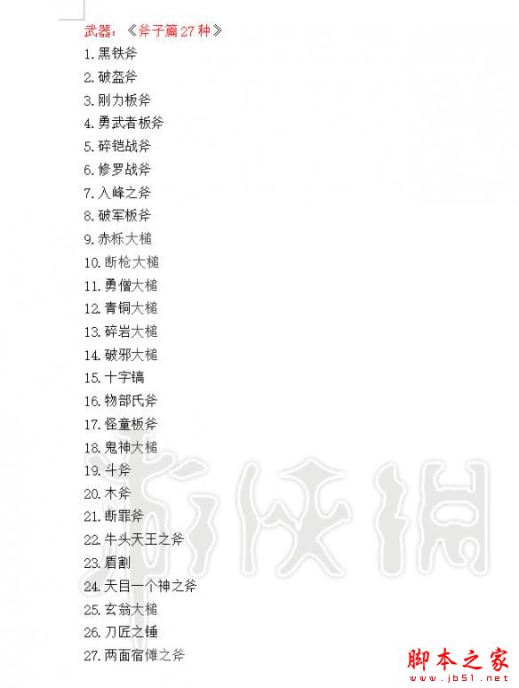 仁王1.21版全可锻造武器防具道具大全