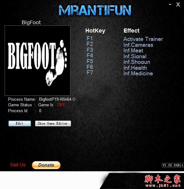 《寻找大脚怪》v2.0六项修改器[MrAntiFun]
