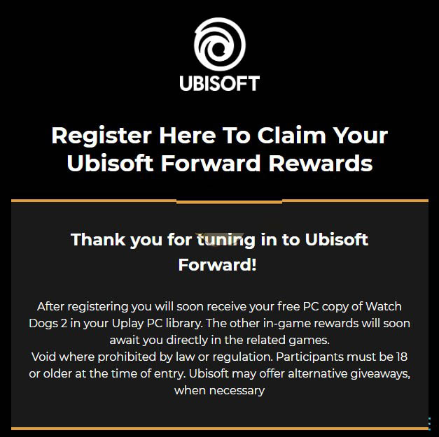 单机游戏,看门狗2免费领取流程 育碧Ubisoft Forward看门狗2等奖励领取方法,游戏攻略