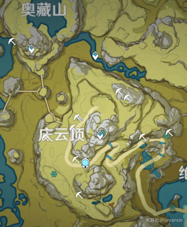 单机游戏,原神1.1版新增矿物分布图 矿物富集点位置及采集路线分享,游戏攻略
