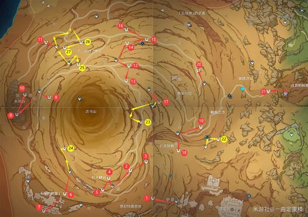 原神3.4新区域千壑沙地仙灵在哪 千壑沙地27只仙灵位置分享